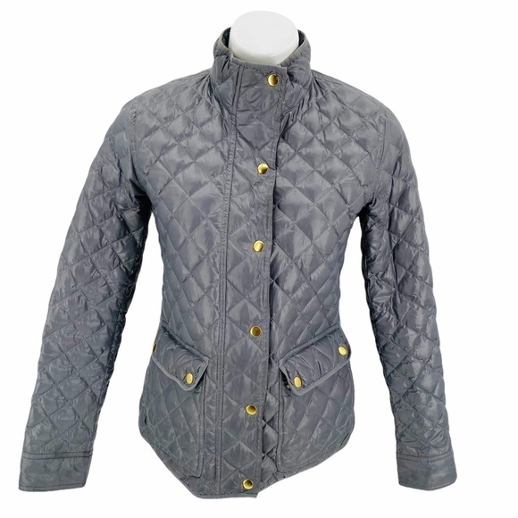 J. CREW Quilted Down Filled Gray Puffer Jacket Size S - Picture 4 of 10